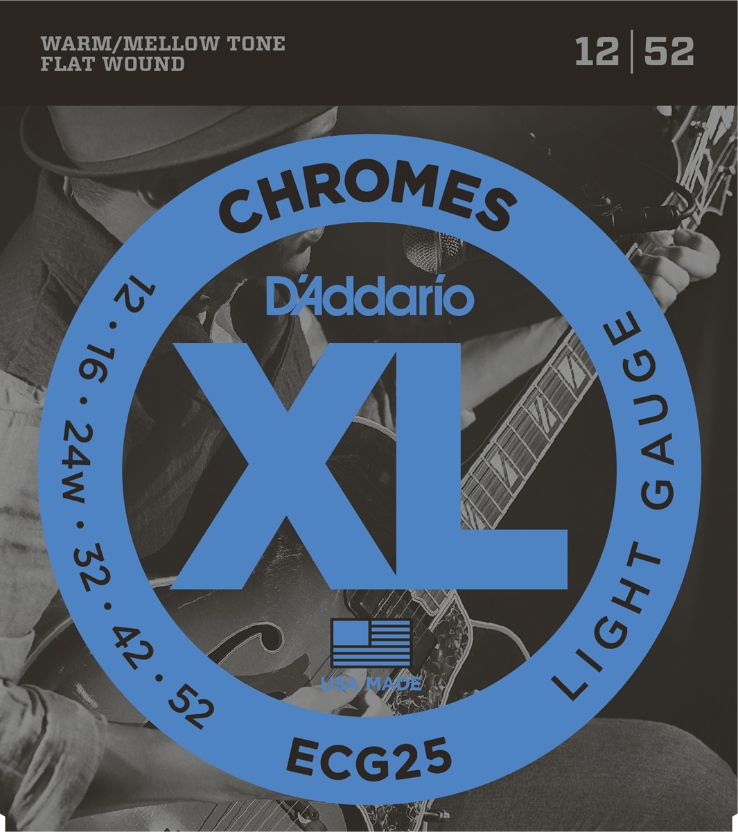D'addario Jeu De 6 Cordes Guit. Elec. 6c Chromes Jazz 012.052 Ecg25 - E-Gitarren Saiten - Main picture