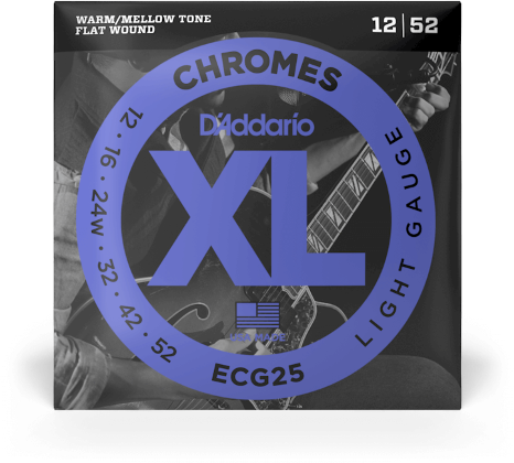 D'addario Jeu De 6 Cordes Guit. Elec. 6c Chromes Jazz 012.052 Ecg25 - E-Gitarren Saiten - Main picture