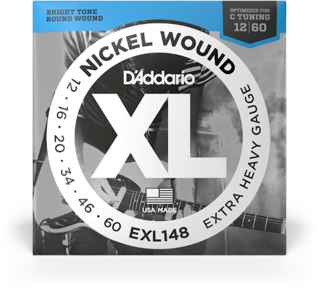 D'addario Jeu De 6 Cordes Guit. Elec. 6c Nickel Wound Drop C 012.060 Exl148 - E-Gitarren Saiten - Main picture