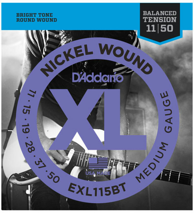 D'addario Jeu De 6 Cordes Guit. Elec. 6c Nickel Wound Nickel Round Wound Balanced Tension Medium 011.050 Exl115bt - E-Gitarren Saiten - Main picture