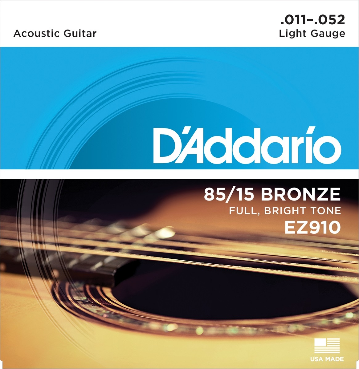D'addario Guit. Folk 6c 85.15 American Bronze 011.052 Ez910 - Westerngitarre Saiten - Main picture