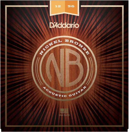 D'addario Jeu De 6 Cordes Nickel Bronze Acoustic Guitar Nb1256 Light Top Medium Bottom 12-56 - Westerngitarre Saiten - Main picture