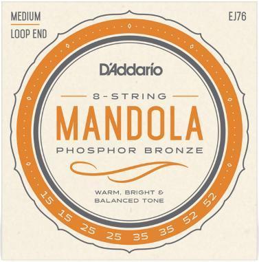 Mandoline saiten D'addario EJ76 Phosphor Bronze Mandola 15-52
