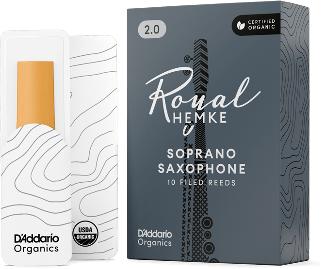D'addario Rhkp10ssx200 Royal Hemke Organic Soprano Saxophone Reeds, Strength 2.0, 10-pack - Blatt für Saxophon - Main picture