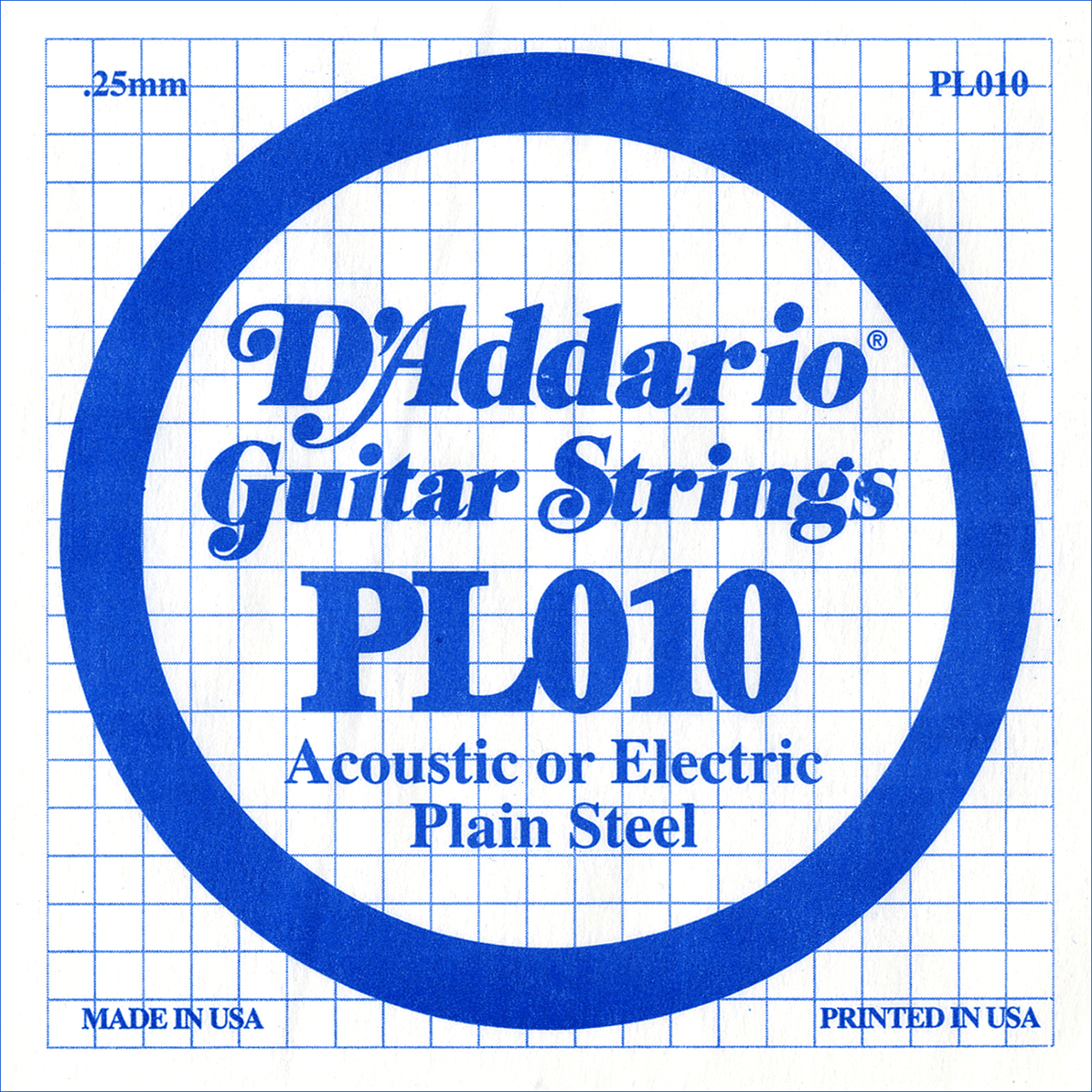 D'addario Corde Au DÉtail Xl Nickel Single Pl010 Acier Plein - E-Gitarren Saiten - Main picture