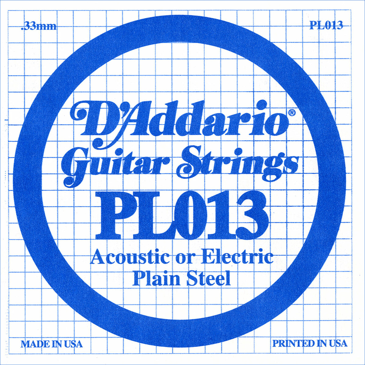 D'addario Xl Nickel Single Pl013 Acier Plein - E-Gitarren Saiten - Main picture