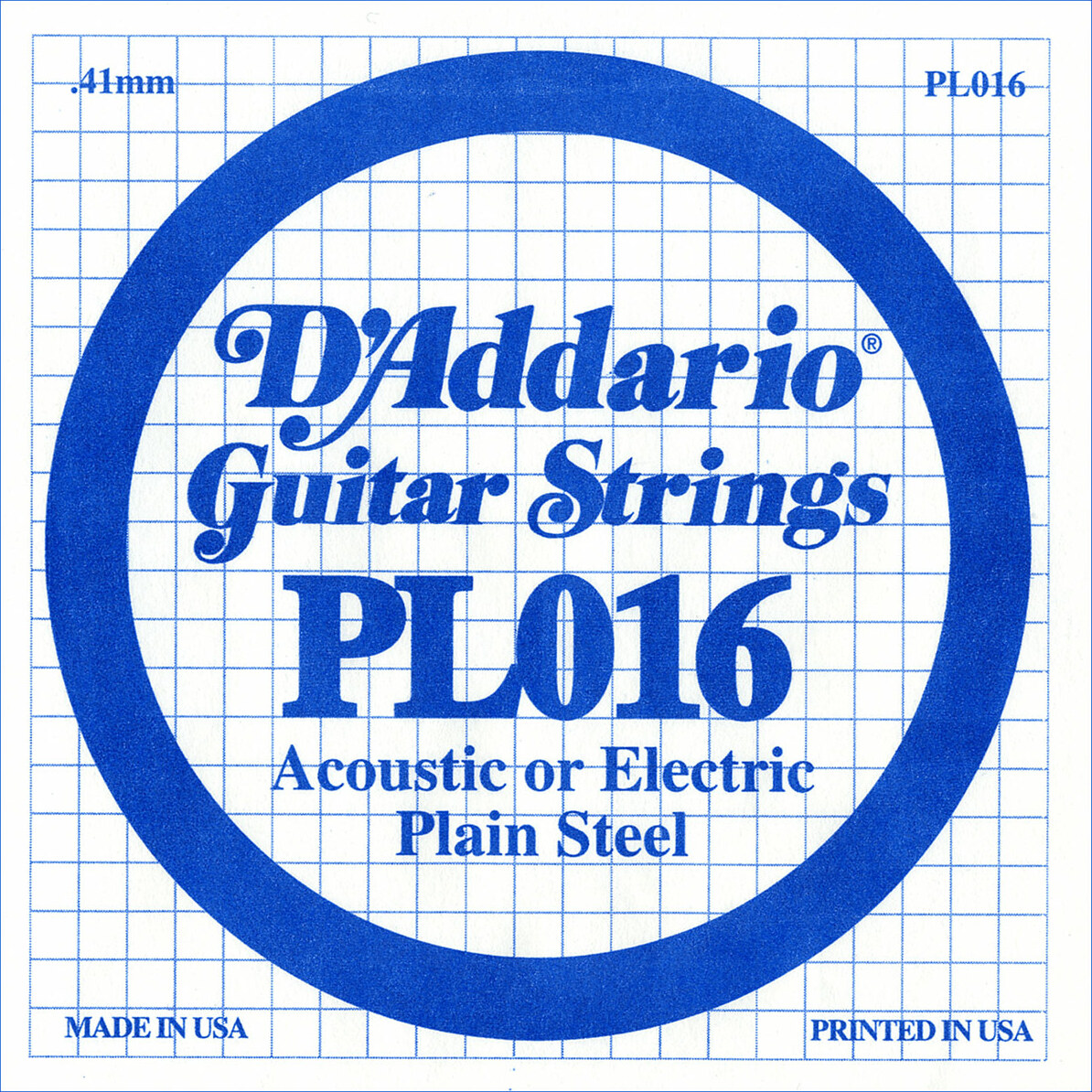 D'addario Corde Au DÉtail Xl Nickel Single Pl016 Acier Plein - E-Gitarren Saiten - Main picture