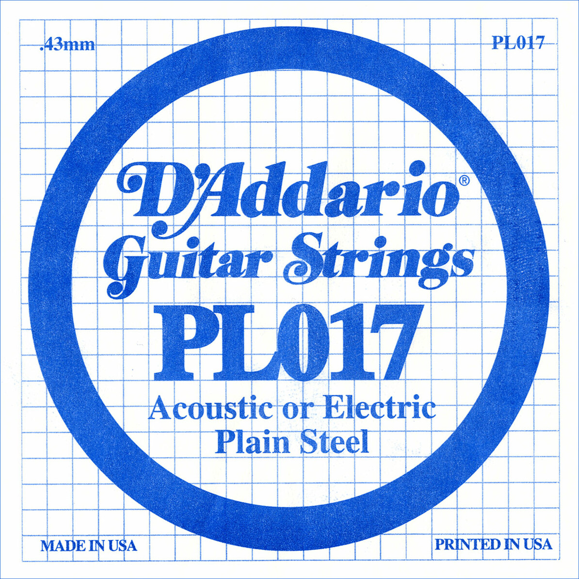 D'addario Xl Nickel Single Pl017 Acier Plein - E-Gitarren Saiten - Main picture