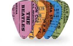 Plektren D'addario 1CWH4-10B11 Beatles 1964 Tour Ticket Stubs Guitar Picks, Medium Gauge (.70mm) 10-Pack
