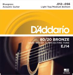 Westerngitarre saiten D'addario 80/20 Bronze Bluegrass 12-56 - Saitensätze 