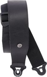 Gitarrengurt D'addario Auto Lock Leather Guitar Strap Black 6.3 cm