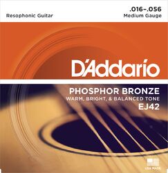 Westerngitarre saiten D'addario EJ42 Resophonic Guitar Strings 16-56 - Saitensätze 