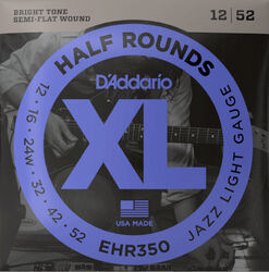 E-gitarren saiten D'addario EHR350 Half Round Jazz Electric Guitar Strings 12-52 - Saitensätze 