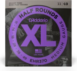 E-gitarren saiten D'addario EHR370 Electric Half Rounds Medium 11-49 - Saitensätze 