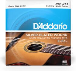 Westerngitarre saiten D'addario EJ83L Acoustic Gipsy Jazz Regular Light Ball End 10-44 - Saitensätze 