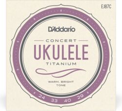 Ukulele saiten D'addario EJ87C Ukulélé Concert (4)  Pro-Arté Titanium 024-029 - Saitensätze 