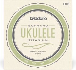 Ukulele saiten D'addario EJ87S Ukulélé Soprano (4)  Pro-Arté Titanium 028-029 - Saitensätze 
