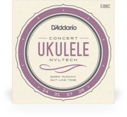 Ukulele saiten D'addario EJ88C Nyltech Ukulele, Concert - Satz mit 4 saiten