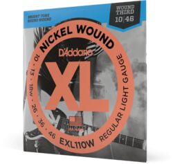 E-gitarren saiten D'addario EXL110W Nickel Wound Regular Light Wound 3rd 10-46 - Saitensätze