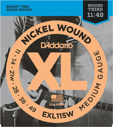 E-gitarren saiten D'addario EXL115W Nickel Wound Medium 11-49 - Saitensätze