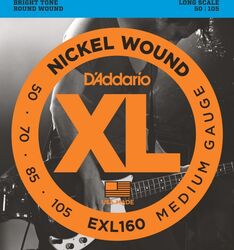 E-bass saiten D'addario EXL160 Nickel Wound Electric Bass 50-105 - Satz mit 4 saiten