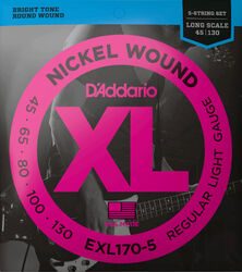 E-bass saiten D'addario EXL170-5 Electric Bass 5-String Set Nickel Round Wound Long Scale 45-130 - 5-saiten-set