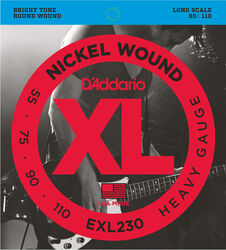 E-bass saiten D'addario EXL230 Nickel Wound Electric Bass 55-110 - Satz mit 4 saiten