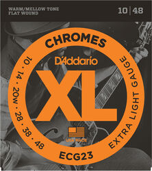 E-gitarren saiten D'addario ECG23 XL Chromes Flat Wound Extra Light - .010.048 - Saitensätze 