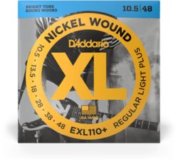 E-gitarren saiten D'addario EXL110+ Nickel Wound, Regular Light Plus, 10.5-48 - Saitensätze