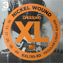 E-gitarren saiten D'addario EXL110 3D Regular Light 10-46 - Saitensätze 