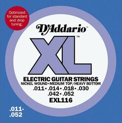 E-gitarren saiten D'addario EXL116 Nickel Wound Med Top/Heavy Btm 011-052 - Saitensätze 