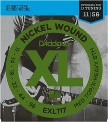 E-gitarren saiten D'addario EXL 117 Nickel Wound Medium/Heavy Bottom 11-56 - Saitensätze 