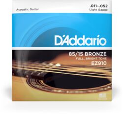 Westerngitarre saiten D'addario GUIT. FOLK 6C 85.15 AMERICAN BRONZE 011.052 EZ910 - Saitensätze