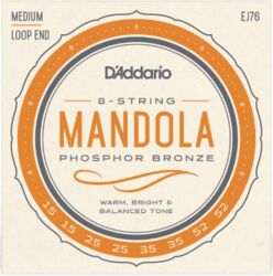 Mandoline saiten D'addario EJ76 Phosphor Bronze Mandola 15-52 - 8-saiten-set