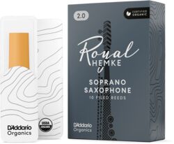 Blatt für saxophon D'addario RHKP10SSX200 Royal Hemke Organic Soprano Saxophone Reeds, Strength 2.0, 10-pack