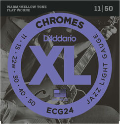 E-gitarren saiten D'addario XL Chromes Flat Wound ECG24 11-50 - Saitensätze 