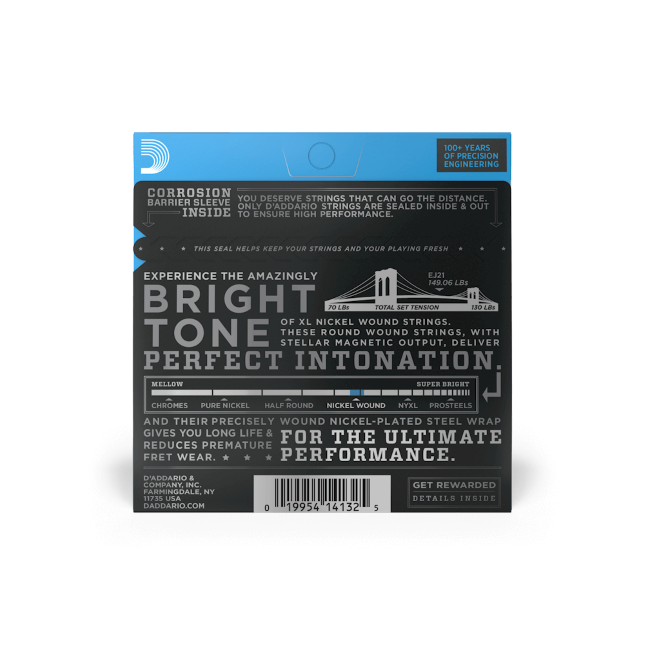 D'addario Jeu De 6 Cordes Ej21 Nickel Round Wound Jazz Light 12-52 - E-Gitarren Saiten - Variation 2