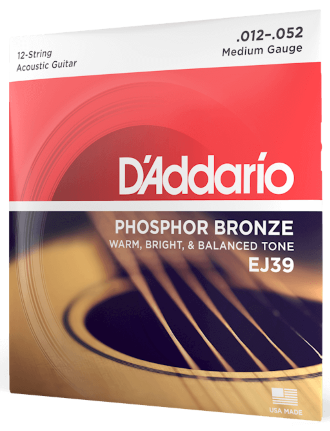 D'addario Jeu De 12 Cordes Ej39 Phosphor Bronze Acoustic Guitar Medium 13-56 - Westerngitarre Saiten - Variation 1