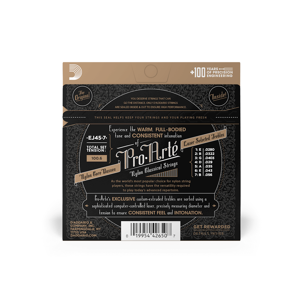 D'addario Ej45-7 7 String Nylon Classic - Konzertgitarre Saiten - Variation 1