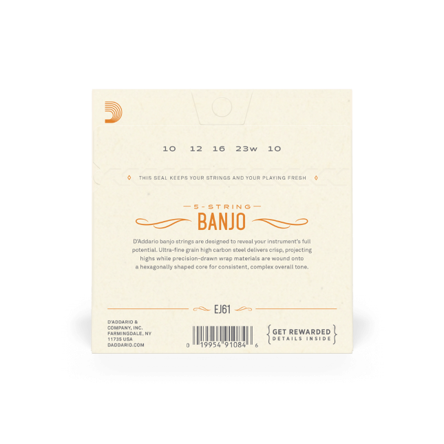 D'addario Ej61 5-string Bango Medium Nickel Plated Steel 010-023 - Banjo Saiten - Variation 2