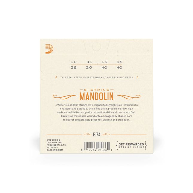 D'addario Ej74 Mandolin Strings Phosphor Bronze Medium 11-40 - Mandoline Saiten - Variation 2