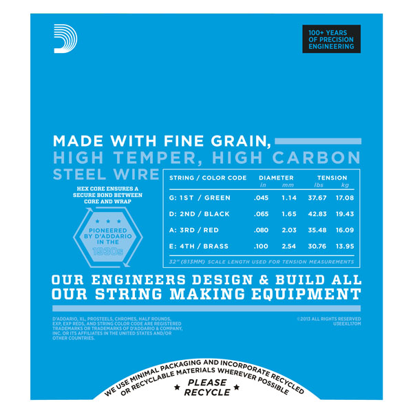 D'addario Exl160m Nickel Round Wound Bass Medium Scale Medium 4c 50-105 - E-Bass Saiten - Variation 1