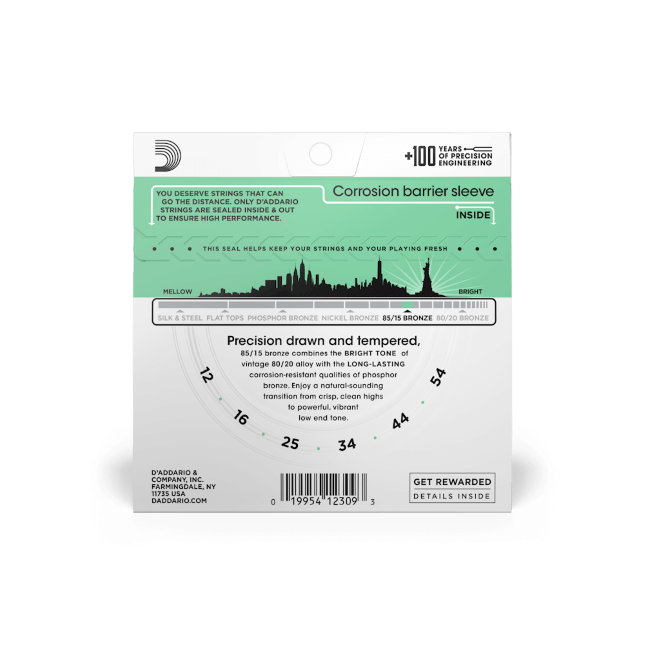 D'addario Ez920 85/15 Bronze Acoustic Guitar Strings, Medium Light, 12-54 - Westerngitarre Saiten - Variation 1
