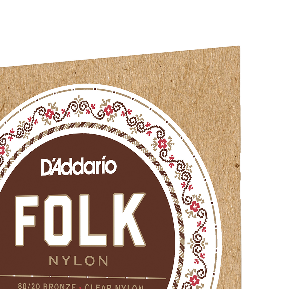 D'addario Ej33 Folk Nylon (6) 80/20 Bronze Wrap, Nylon Core, Clear Nylon Trebles Ball End - Konzertgitarre Saiten - Variation 2