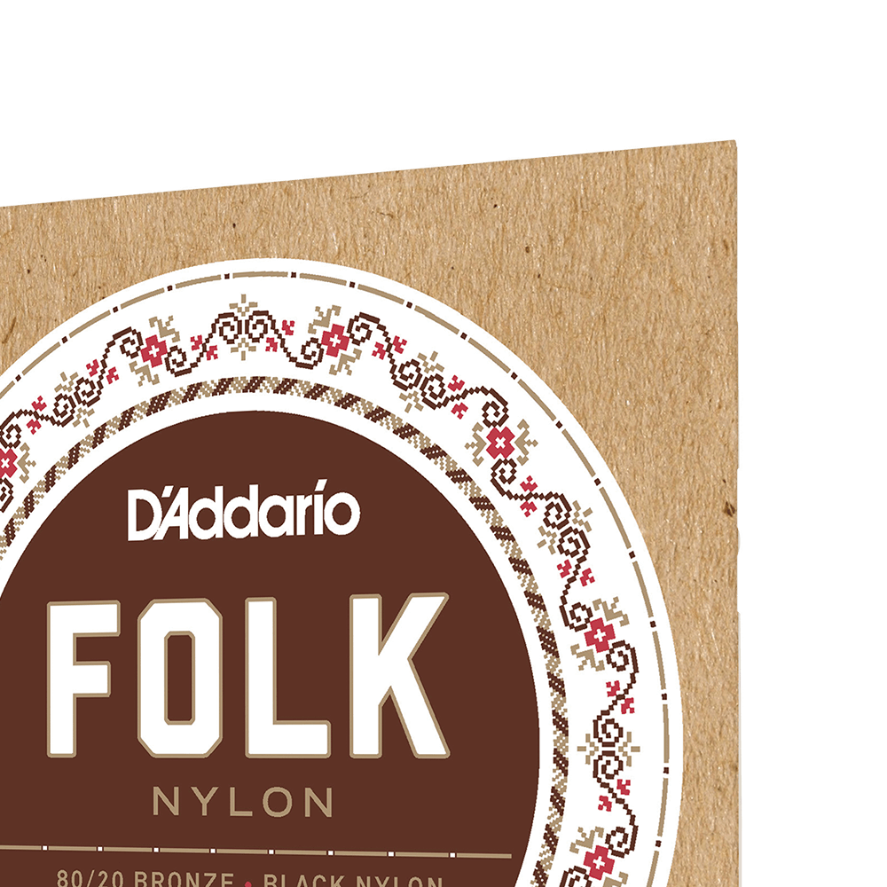 D'addario Ej34 Folk (6) 80/20 Bronze Wrap, Nylon Core, Black Nylon Trebles Ball End - Konzertgitarre Saiten - Variation 3