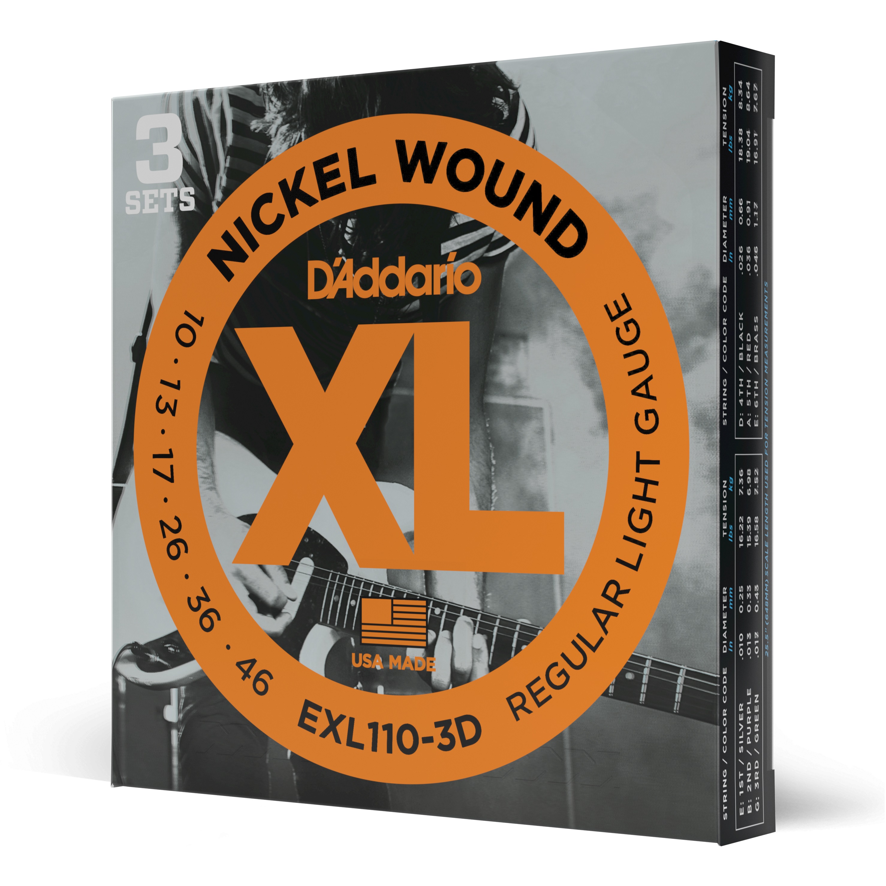 D'addario Jeu De 6 Cordes Exl110 3d Regular Light 10-46 - E-Gitarren Saiten - Variation 3