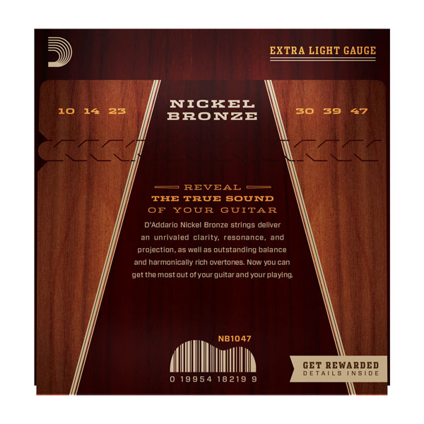 D'addario Nickel Bronze Acoustic Guitar Nb1047 Extra Light 10-47 - Westerngitarre Saiten - Variation 1