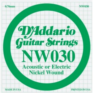 D'addario Corde Au DÉtail Electric (1) Nw030  Single Xl Nickel Wound 030 - E-Gitarren Saiten - Variation 1