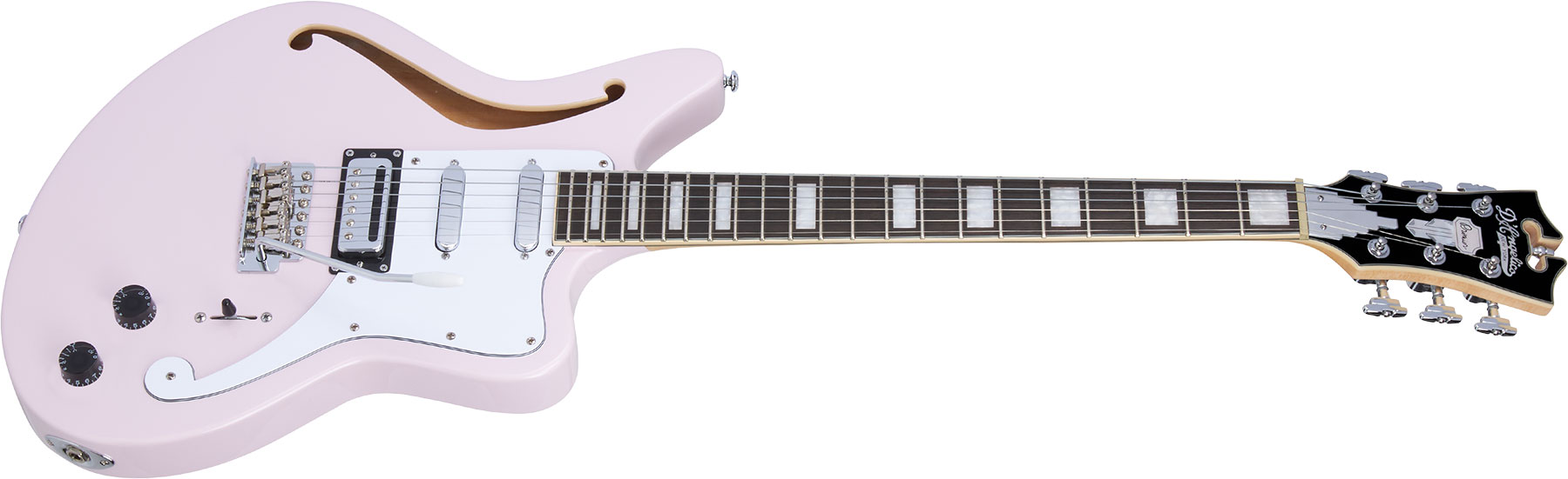 D'angelico Bedford Sh Premier Hss Trem Ova - Shell Pink - Semi-Hollow E-Gitarre - Variation 1