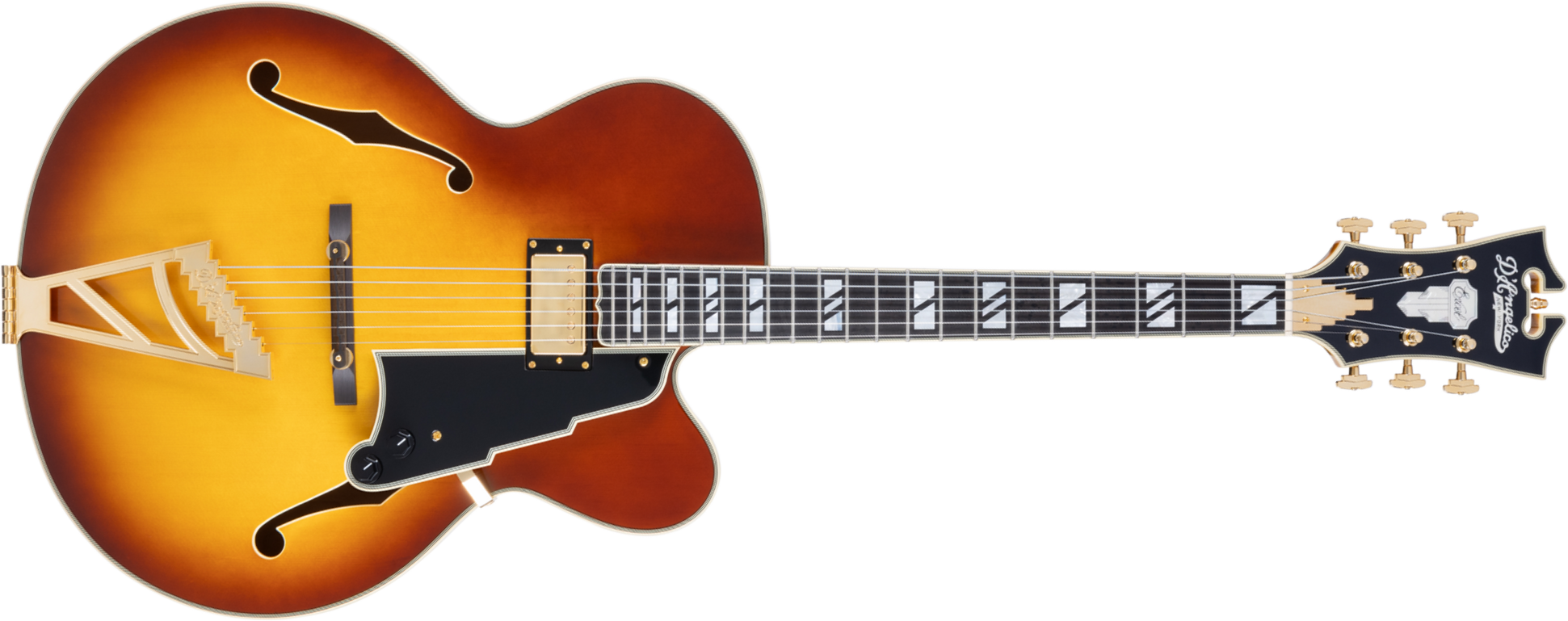 D'angelico Exl1 Excel 1h Ht Eb - Dark Iced Tea Burst - Hollowbody E-Gitarre - Main picture